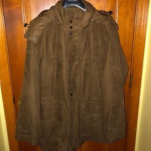 London Fog Men’s Micro Suede Zipout Lined Parka